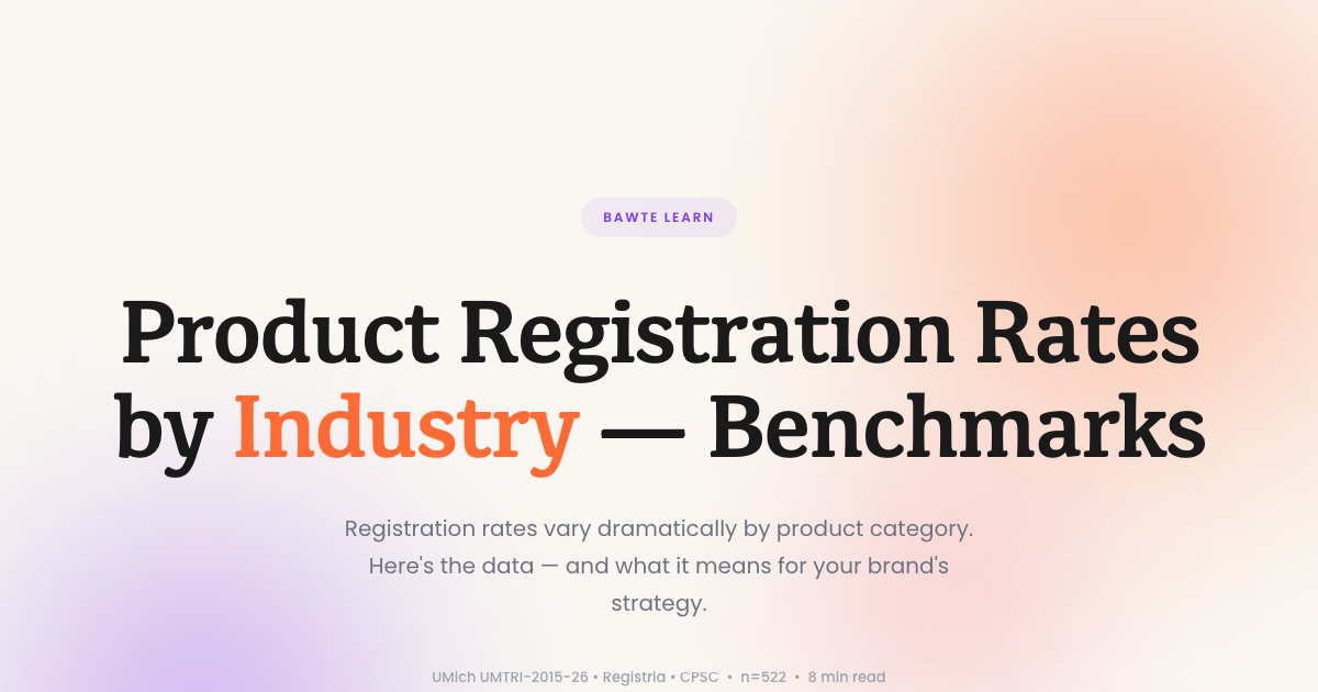 Product Registration Rates by Industry - Benchmarks 2026 | Bawte Learn
